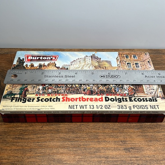 4/$20 Vintage Burton's Butter Finger Scotch Shortbread Metal Empty Tin Tartan - Picture 10 of 12